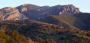 A view of the face of Boney Mountain as seen from Satwiwa in Newbury Park, CA.