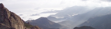 Circle X Ranch provides hiking trails to misty mountain views.