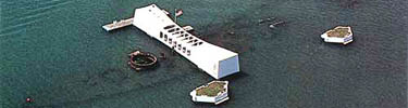 USS Arizona from the air