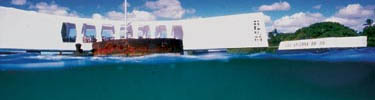 USS Arizona from the harbor