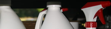 bottles of green cleaning products