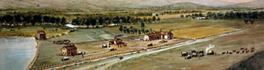 Painting of mission site by William Henry Jackson