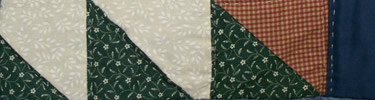 close-up of quilt block