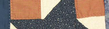 close-up of quilt square