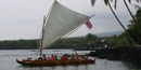 Canoe sailing in Honaunau Bay