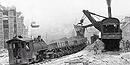 Steam powered train and power shovel used during Seattle regrade projects