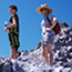 Family near Lassen Peak Summit