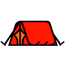Drawing of a red tent. Drawing of a red tent.