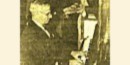 June 1945:  President Harry Truman plays the piano in the Paradise Inn lobby.