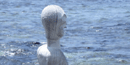 Ki'i standing watch over Keone'ele Cove