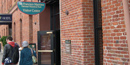 The exterior of the historic brick buiding that houses the park visitor center.