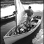 A sailor getting his boat ready for a gunkholing trip through the San Francisco Bay Delta.
