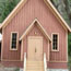 Close-up of chapel's front door