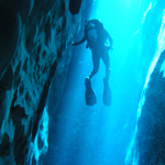Cave diving researcher in Devils Hole
