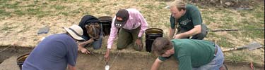 Students at work during the Archaeology Field School