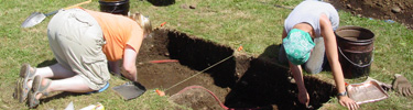 Image of students excavating a site as part of the 2006 Archaeology Field School