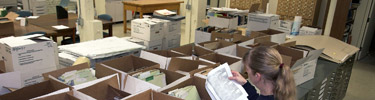 Park employee working in the Park Archive and Records Center