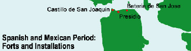 Graphic map of Spanish forts
