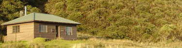 Holua Cabin waits in the evening sun for the arrival of tonights tired hikers.