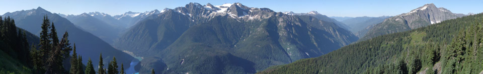 View from Sourdough Mountain Overlook  A view looking down onto Diablo Lake. Photo Credit: NPS/Michael Silverman, 2010.