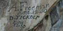 Signatures (in axle grease) on Camp Rock. Signatures (in axle grease) on Camp Rock.
