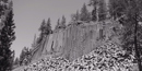 A view of the Postpile looking northeast. A view of the Postpile looking northeast.