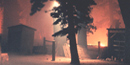 Flames from the Rainbow Fire came dangerously close to Reds Meadow Resort, just one and a half miles from the Monument. Flames from the Rainbow Fire came dangerously close to Reds Meadow Resort, just one and a half miles from the Monument.