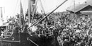 Crowd at seattle docks Crowd at seattle docks