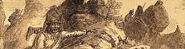 Detail of a newspaper engraving from 1873 depicting Modoc warriors