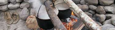Boiling sea water - Saltmakers - Seaside, Oregon