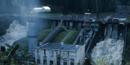 dam with water flowing dam with water flowing
