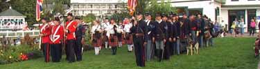 Re-enactors in formation at Roche Harbor.