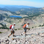 Hikers on Lassen Peak trail