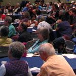 People listen attentively to the speakers during the 2012 Civil Liberties Symposium.