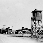 A view of the guard tower at Minidoka