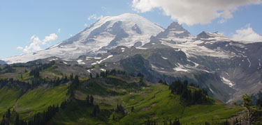 Mount Rainier's wilderness as seen from the Cowlitz Divide