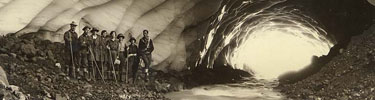 Early visitors to Mount Rainier explored the Paradise Ice Caves. The caves no longer exist due to climate change.