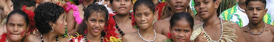 Samoan youth in traditional clothing.