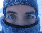 Photo of person with frozen eyelashes at Denali National Park