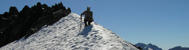 Climber in the Bailey Range