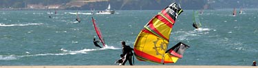 Wind surfers at Crissy Field