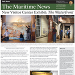 A section of the colorful front page of the four-page park newspaper called The Maritime News.