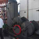 A black-colored steam engine.