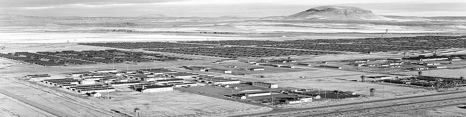 View of the Tule Lake Segregation Center from guard tower on top of Castle Rock 
