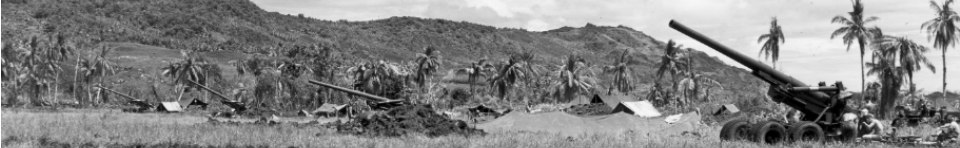 Guns at Agat beachhead, Guam. July 25, 1944