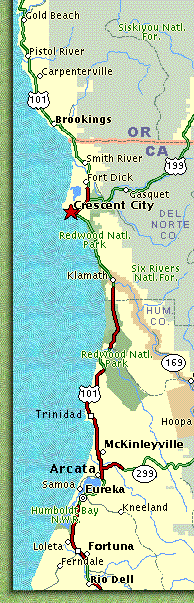 map to Crescent City