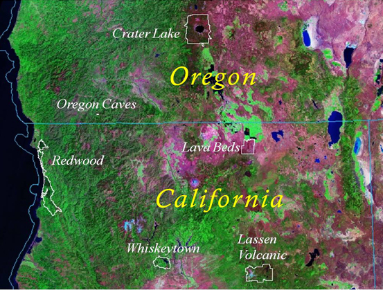 Klamath Network parks' map