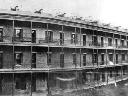 Photo of interior of Fort Point, 1865