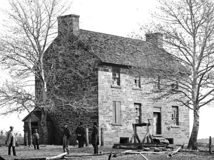 Wartime photo of the Stone House