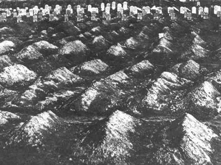 Photo of freshly buried marked and unmarked graves near Petersburg, Va.